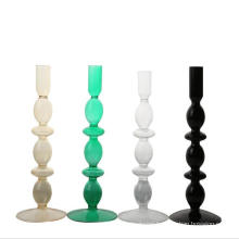 Very Cheap Glass Long-Stemmed Pillar Canlde Holder Set All Kinds of Candle Jar